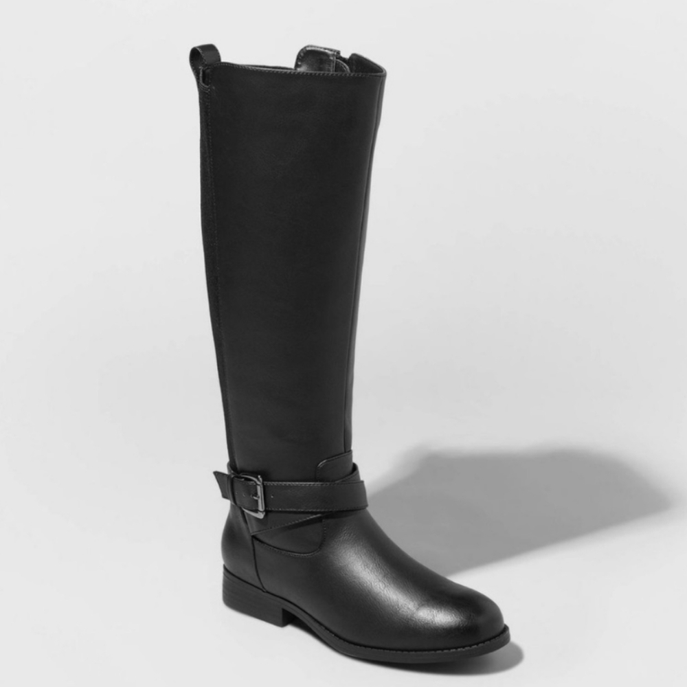 A New Day | Black | Faux Leather | Riding Boots